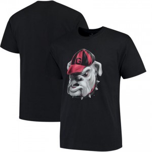 Georgia Bulldogs Short Sleeve T-Shirt Black Midnight Mascot College 