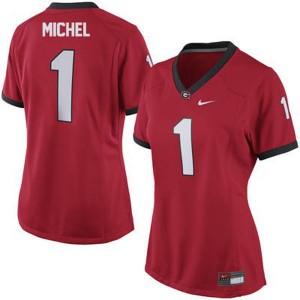 #1 Women's Sony Michel Georgia Bulldogs Jersey Red 