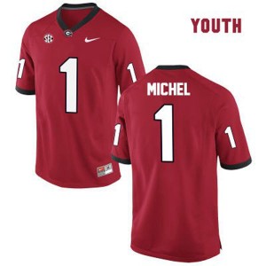 #1 Sony Michel Red Youth Georgia Bulldogs Jersey