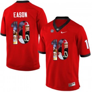 Printing Portrait Red Limited Football #10 Jacob Eason Georgia Bulldogs Jersey