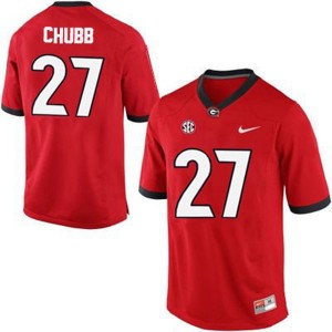 #27 Nick Chubb Red Georgia Bulldogs Jersey