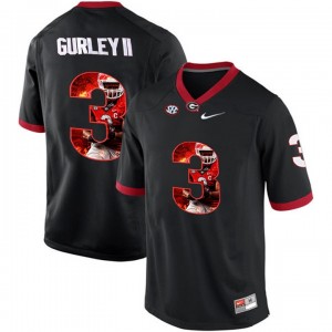 #3 Todd Gurley II Georgia Bulldogs Jersey Limited Black Printing Portrait Football 