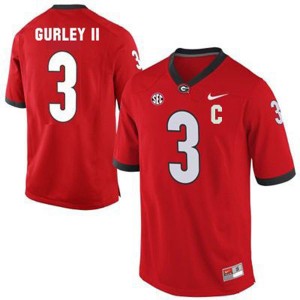 Georgia Bulldogs #3 Todd Gurley II Red Jersey