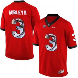 S-3XL Football Todd Gurley II Georgia Bulldogs #3 Limited Red Printing Portrait Jersey