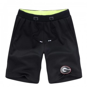 Georgia Bulldogs Banded Bottom Distressed Short Sandbeach Pants Black College 