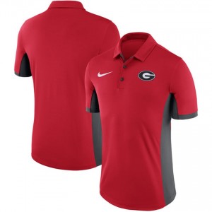 Nike Georgia Bulldogs Evergreen Button-Up Dri-Fit Polo - Red