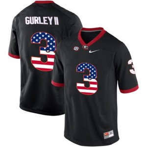 #3 Todd Gurley II Black Men's Limited 2017 US Flag College Football Georgia Bulldogs Jersey