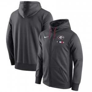 Men's Georgia Bulldogs Anthracite Team Logo Purity Color Performance Full-Zip Hoodie