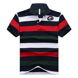 Men's Georgia Bulldogs Black/Red/White Stripe Team Logo Performance Polo