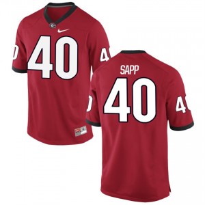 Men's Theron Sapp Georgia Bulldogs Jersey Red #40 Game Football Alumni 