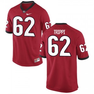 #62 Men's Charley Trippi Georgia Bulldogs Jersey Game Red Alumni Football 