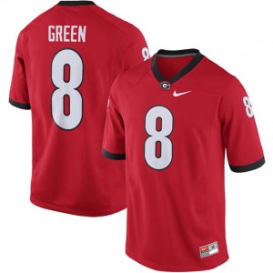 Alumni Men's Red Game Football #8 A.J. Green Georgia Bulldogs Jersey