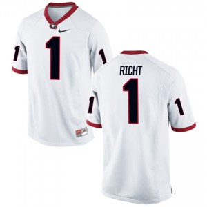 Alumni Men's White Game Football #1 Mark Richt Georgia Bulldogs Jersey