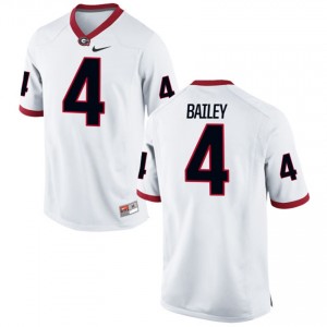 Georgia Bulldogs Champ Bailey #4 Men's Game Alumni Football Jersey - White