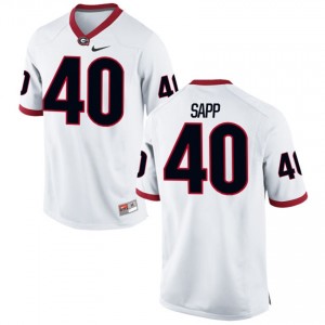 S-3XL Football Theron Sapp Georgia Bulldogs #40 Game Men's White Alumni Jersey