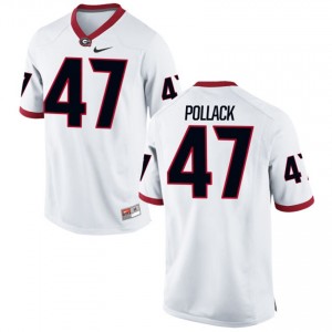 Men's Georgia Bulldogs #47 David Pollack White Game Alumni Football Jersey