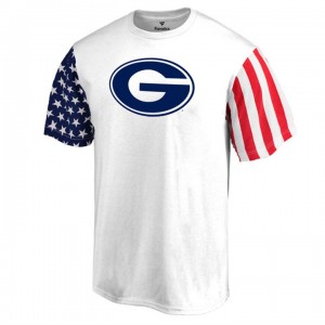 S-3XL Georgia Bulldogs Men's White Team Logo Stars Stripes T-shirt
