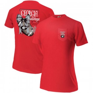 Women's Georgia Bulldogs T-shirt Red Football Saturdays College One Color 