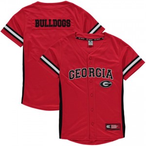 Red Youth Baseball Georgia Bulldogs Button-Up Strike Zone Jersey